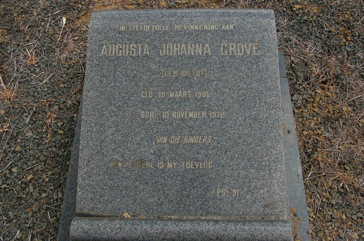 GROVE Augusta Johanna nee BALLOT 1905-1972