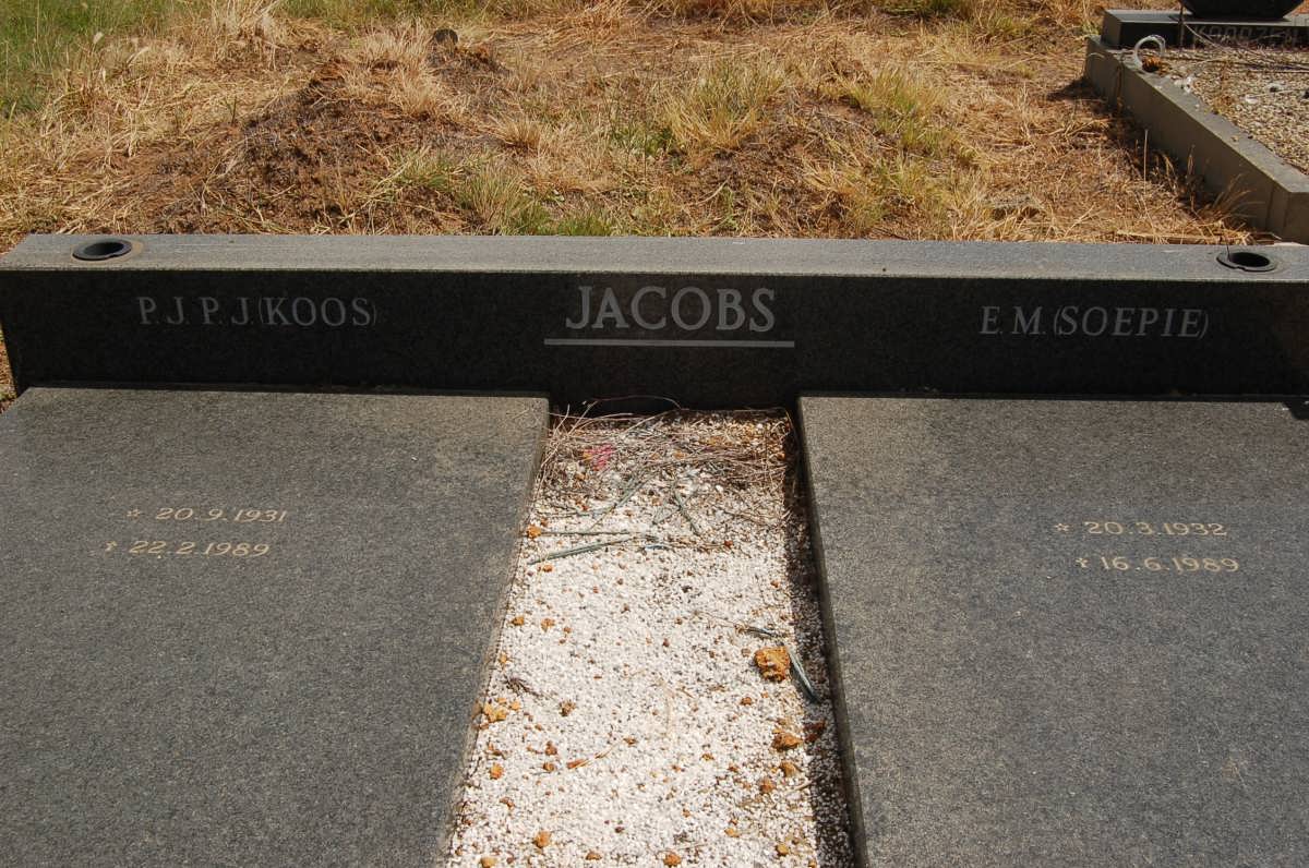JACOBS P.J.P.J. 1931-1989 &amp; E.M. 1932-1989