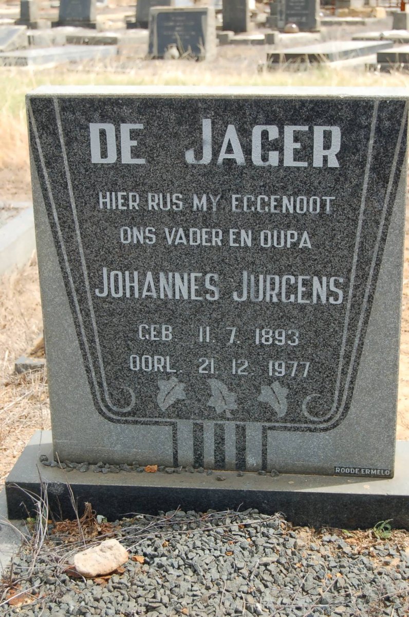 JAGER Johannes Jurgens, de 1893-1977