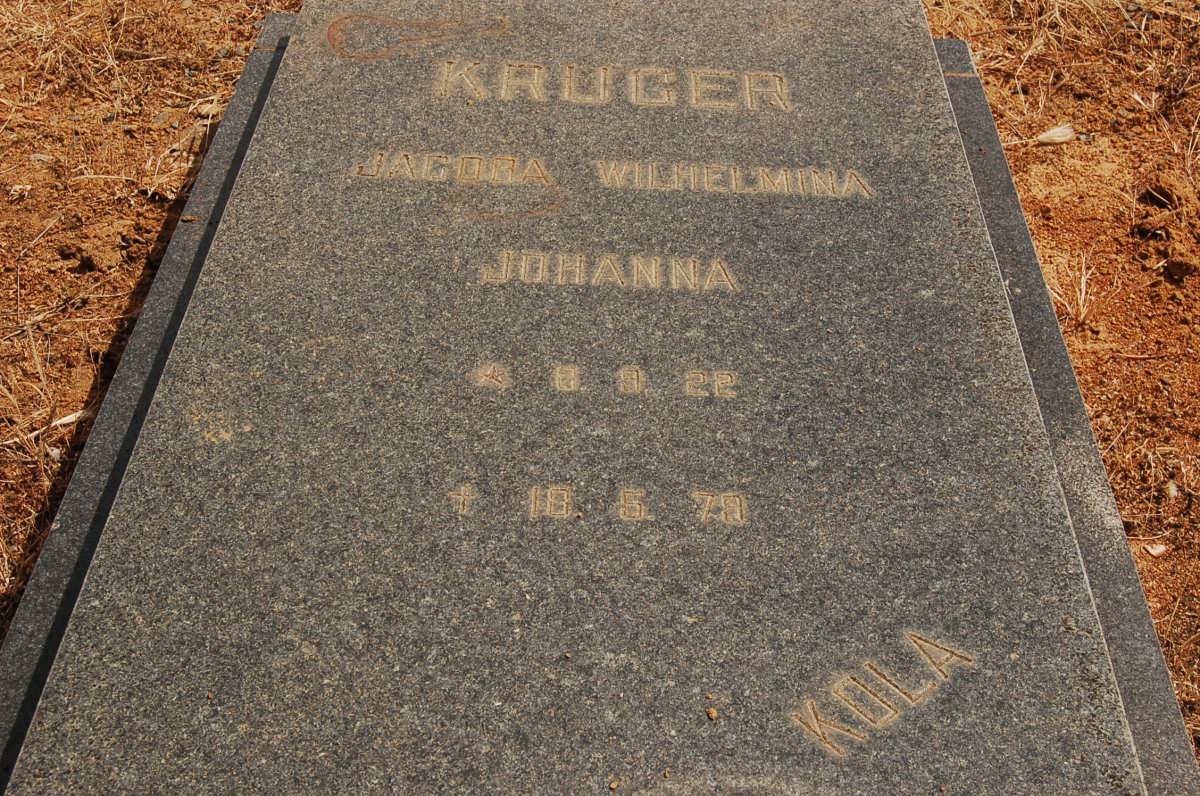 KRUGER Jacoba Wilhelmina Johanna 1922-1979