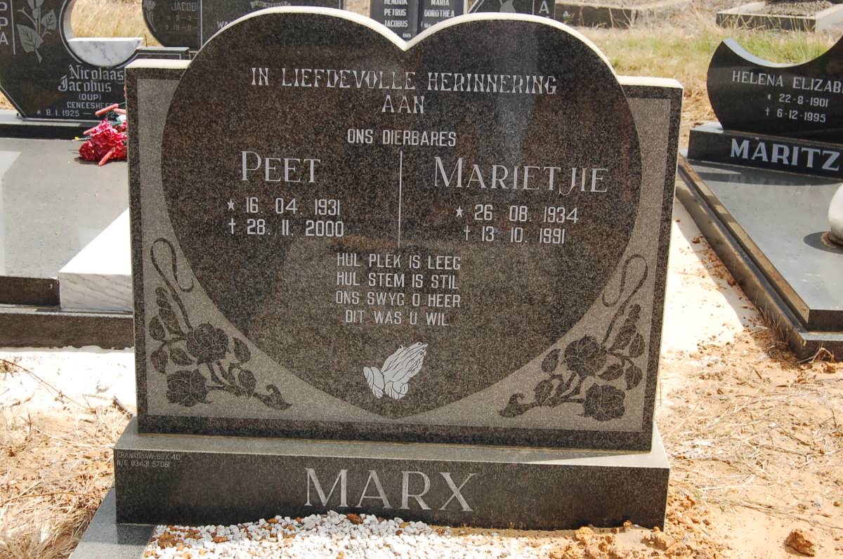 MARX Peet 1931-2000 &amp; Marietjie 1934-1991