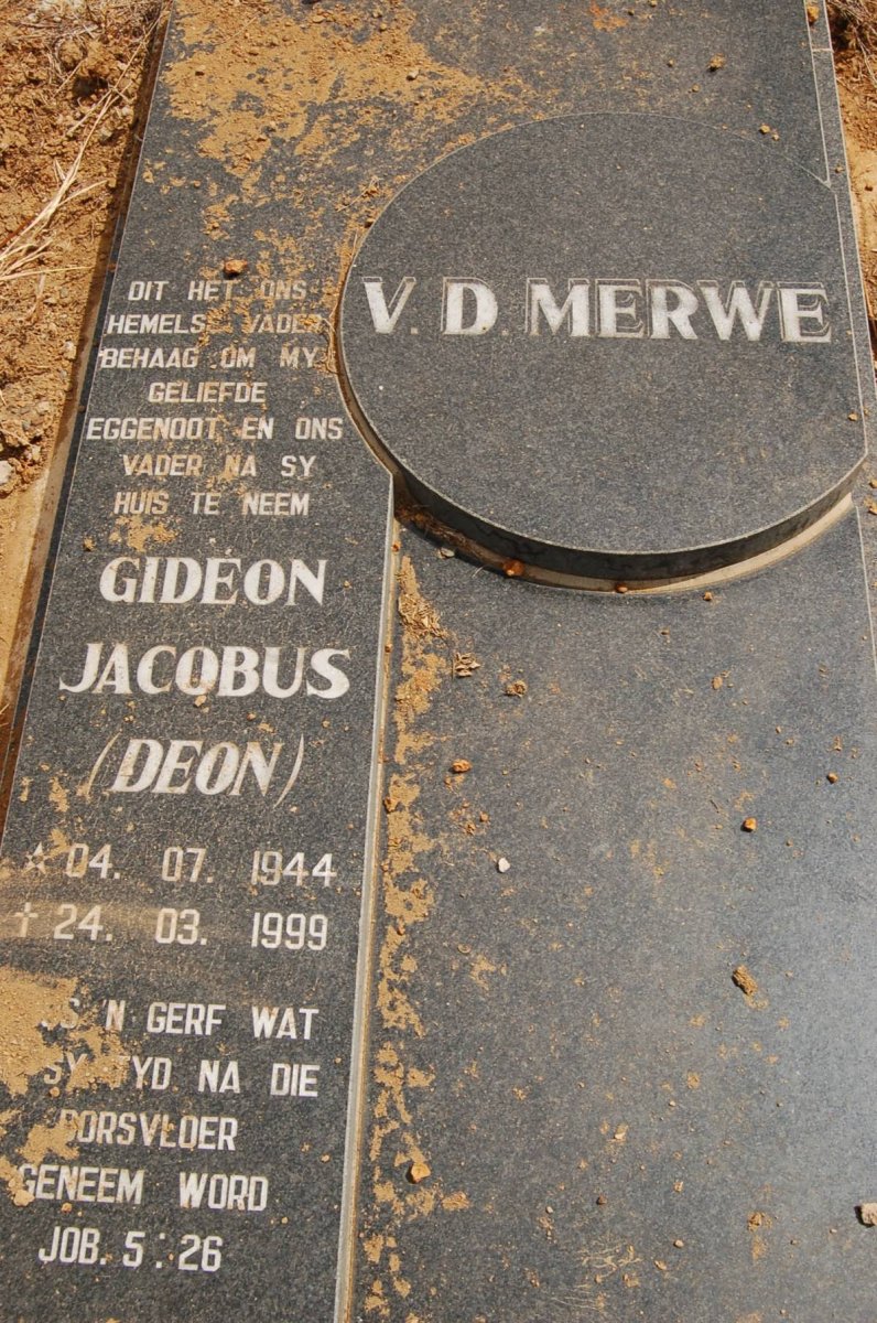 MERWE Gideon Jacobus, van der 1944-1999