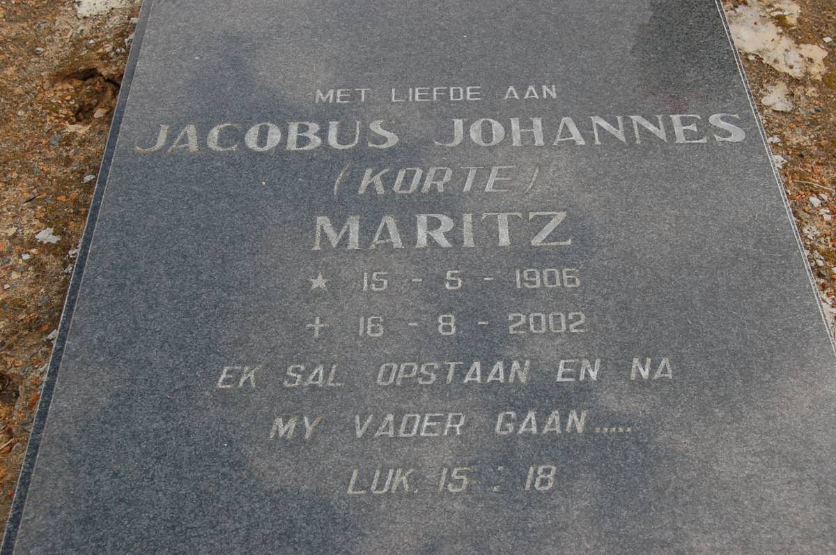 MARITZ Jacobus Johannes 1906-2002