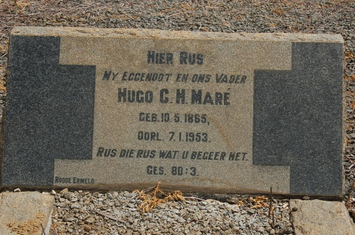 MARE Hugo C.H. 1865-1953