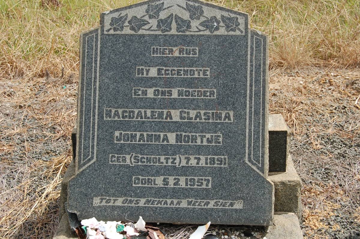 NORTJE Magdalena Clasina Johanna nee SCHOLTZ 1891-1957