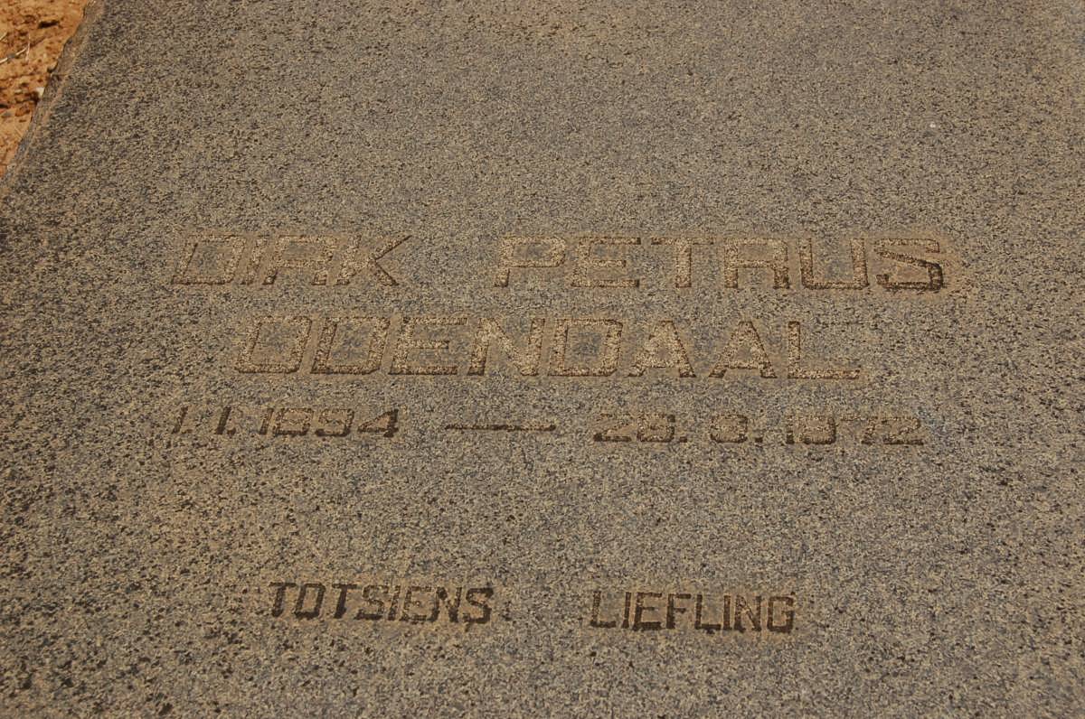 ODENDAAL Dirk Petrus 1894-1972