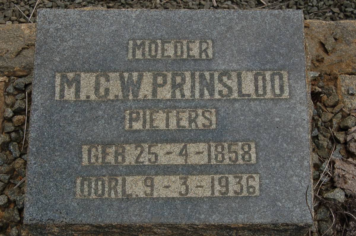PRINSLOO M.C.W. nee PIETERS 1858-1936