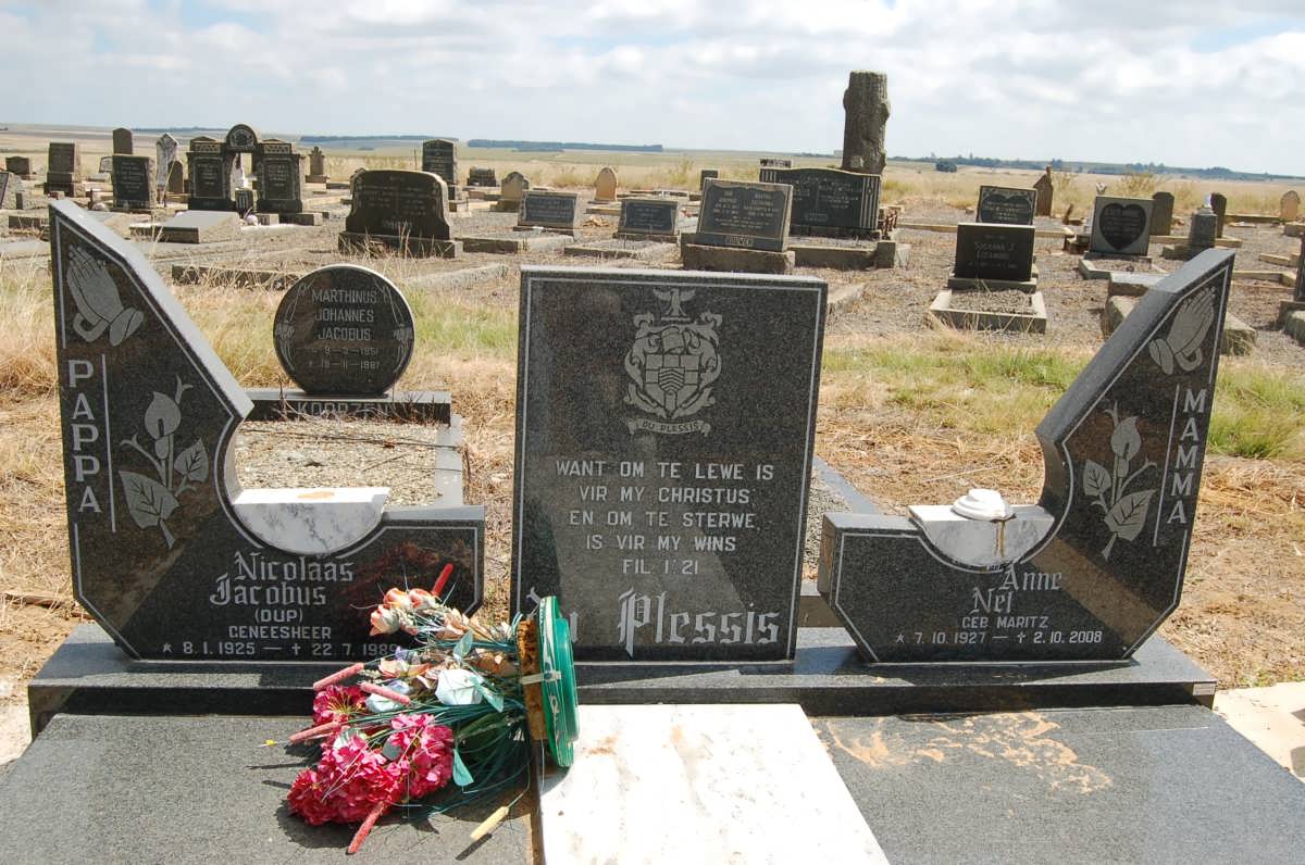 PLESSIS Nicolaas Jacobus, du 1925-1989 &amp; Anne NEL nee MARITZ 1927-2008