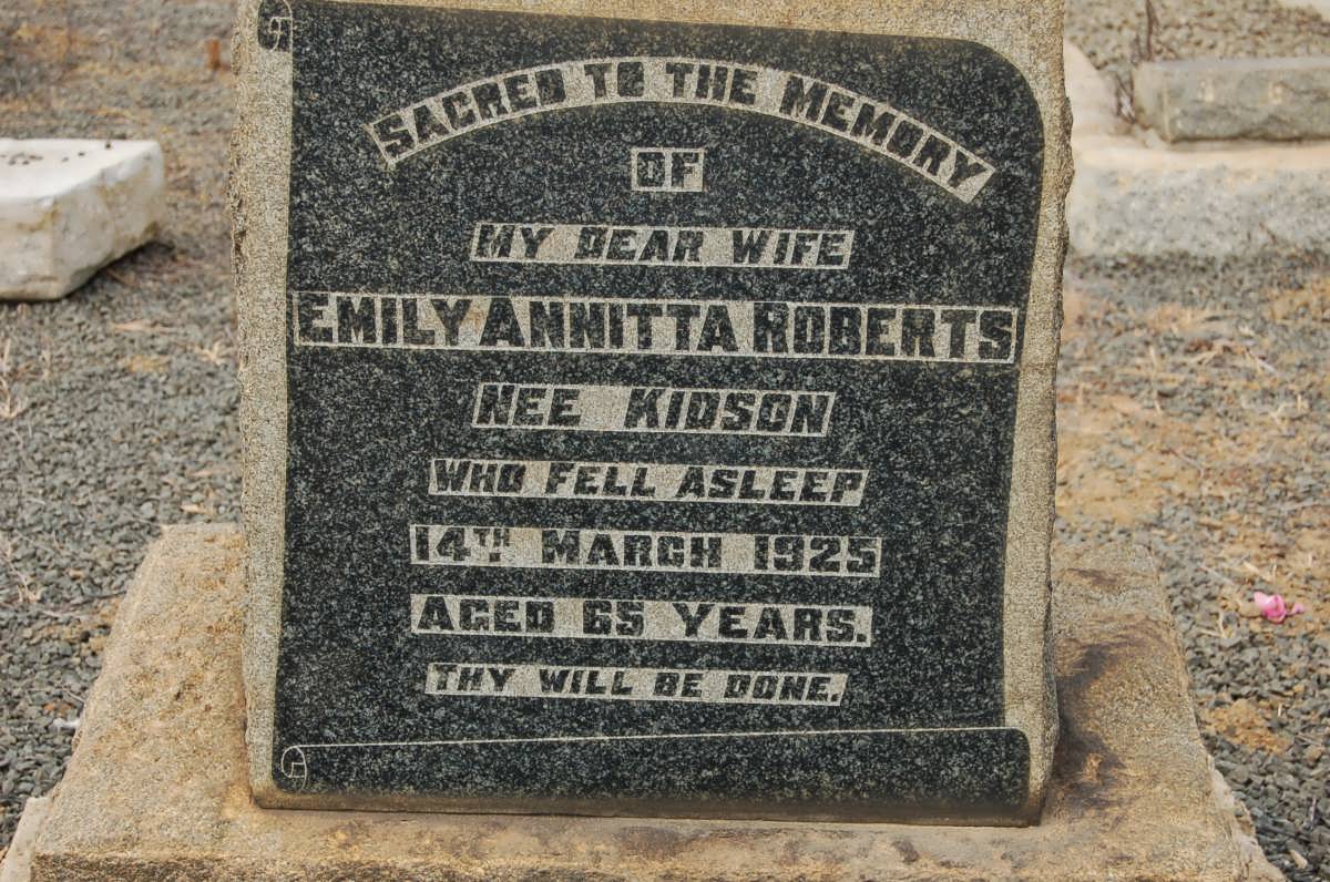 ROBERTS Emily Annitta nee KIDSON -1925