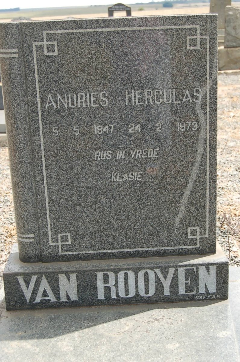ROOYEN Andries Herculas, van 1947-1973