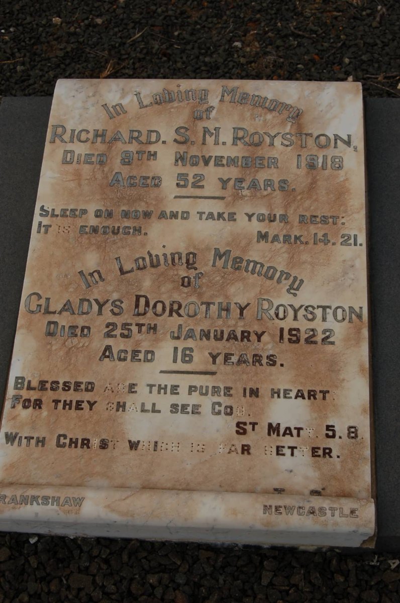 ROYSTON Richard S.M. -1918 &amp; Gladys Dorothy -1922
