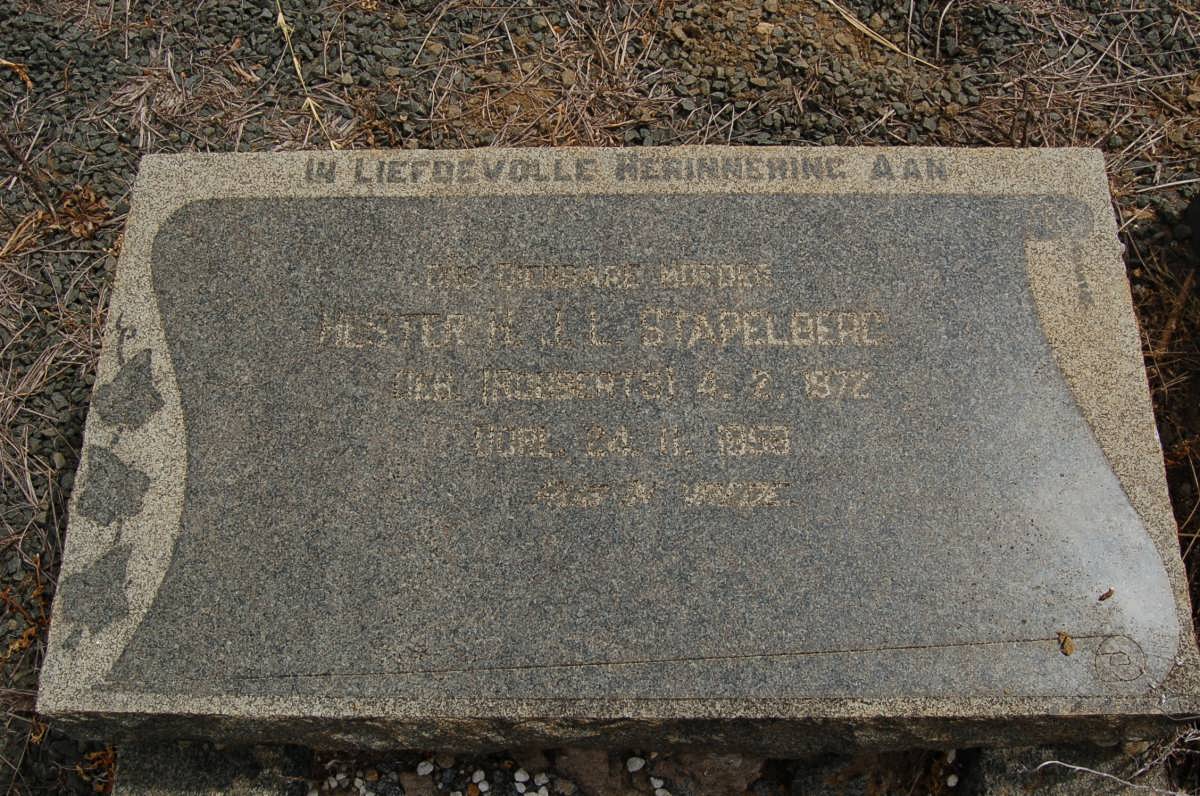 STAPELBERG Hester H.J.L. 1872-195?