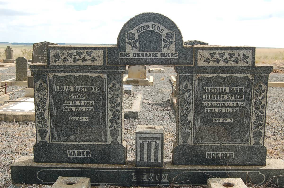 STOOP Lukas Marthinus 1864-1951 &amp; Marthina Elsie BESTER 1864-1951