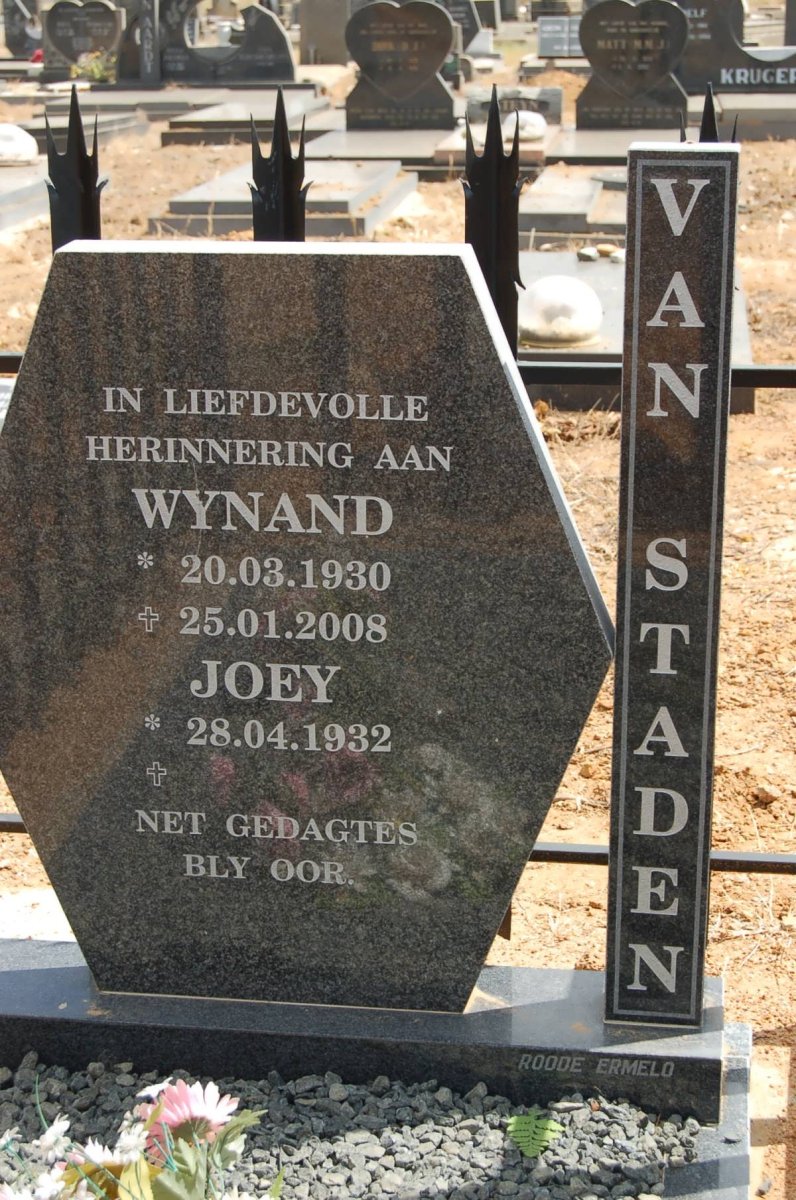 STADEN Wynand, van 1930-2008 &amp; Joey 1932-