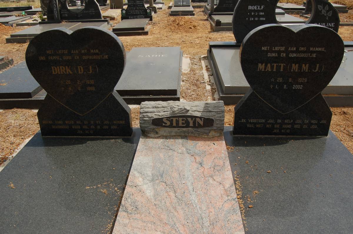 STEYN D.J. 1930-1998 &amp; M.M.J. 1929-2002