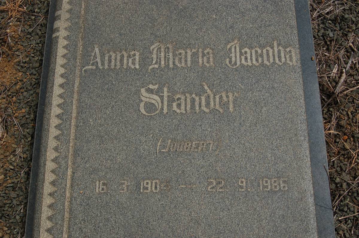 STANDER Anna Maria Jacoba nee JOUBERT 1904-1986