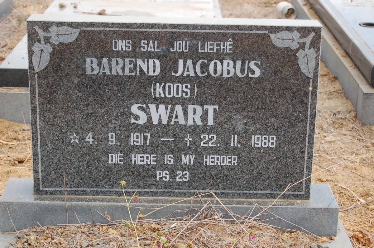 SWART Barend Jacobus 1917-1988