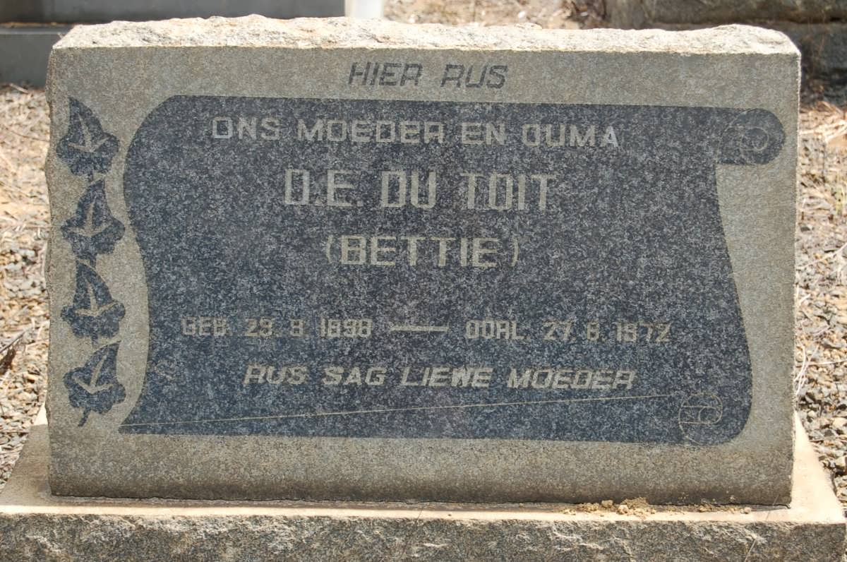 TOIT D.E., du 1898-1972