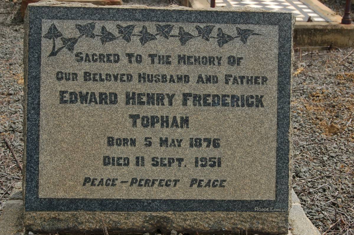 TOPHAM Edward Henry Frederick 1876-1951