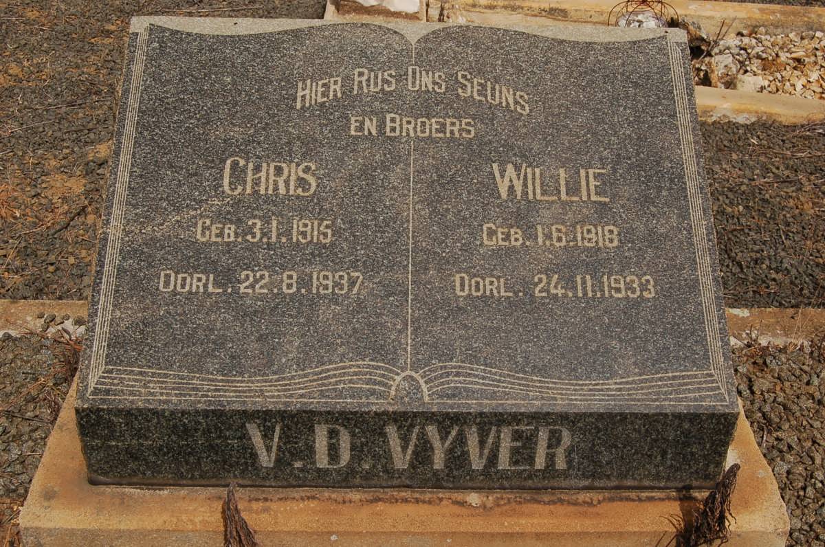VYVER Chris, v.d 1915-1937 :: V. D. VYVER Willie 1918-1933