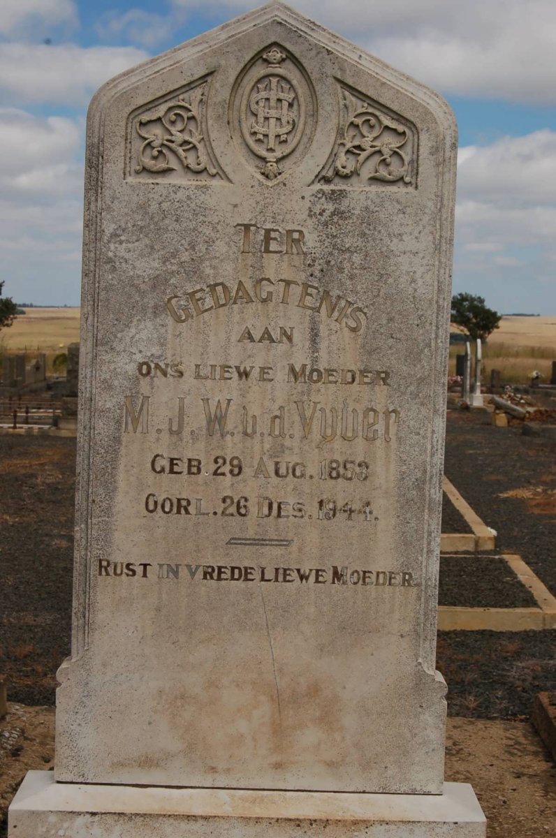 VYVER M.J.W., van der 1853-1944