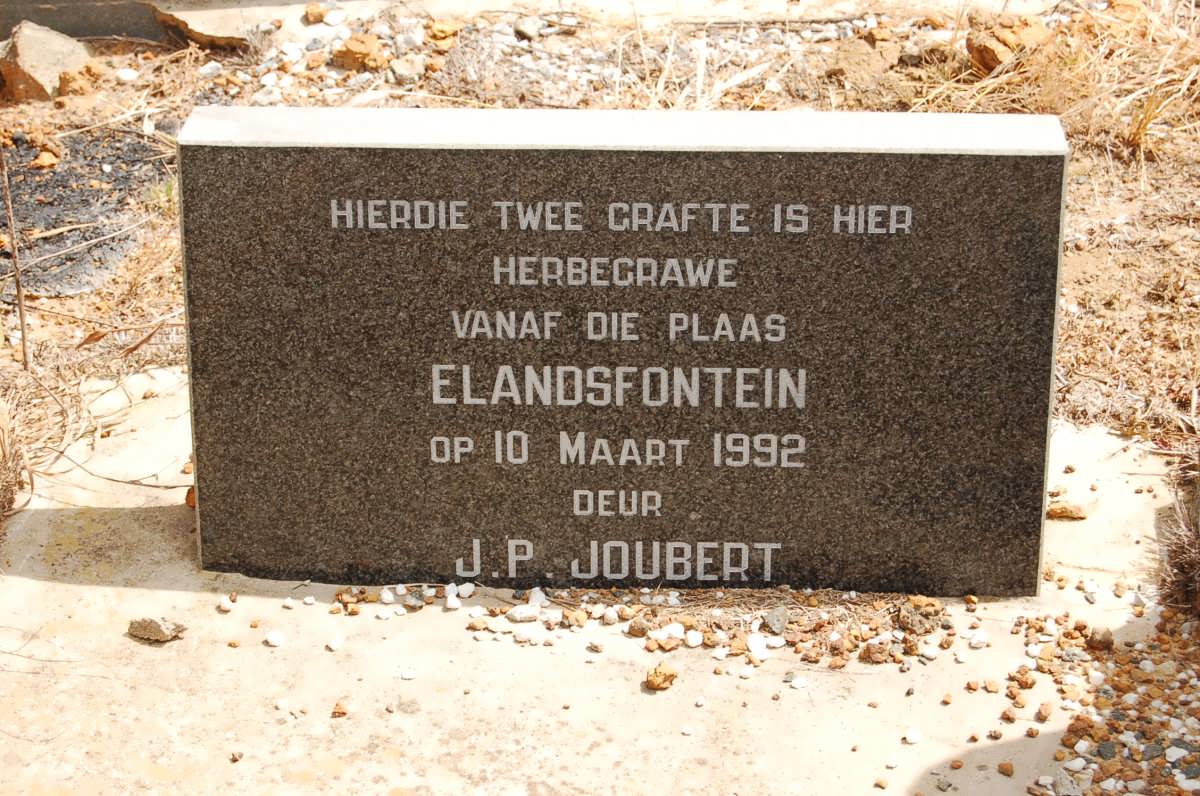 1. Herbegrawe van die plaas Elandsfontein