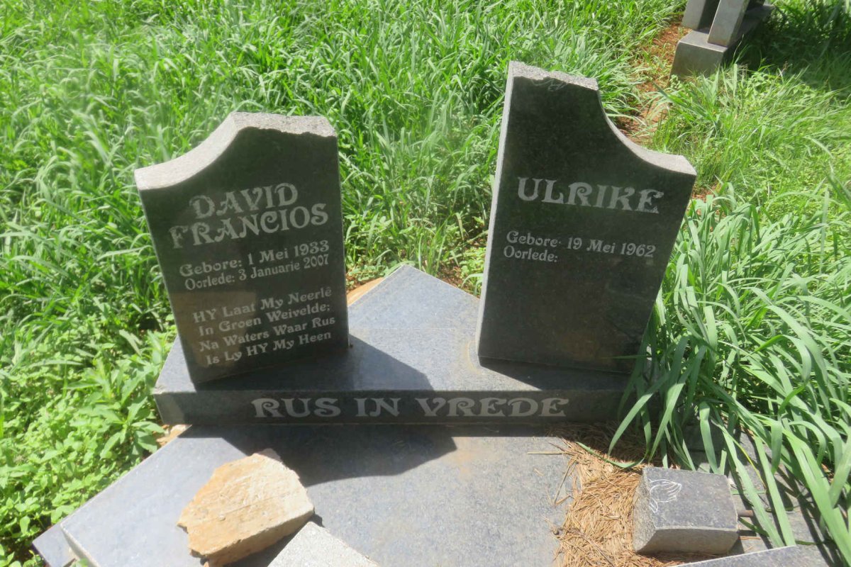 ? David Francios 1933-2007 &amp; Ulrike 1962-