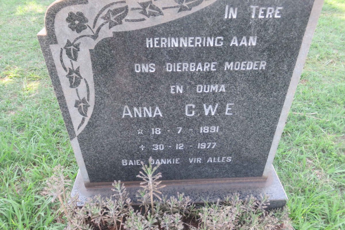 ? Anna C.W.E. 1891-1977