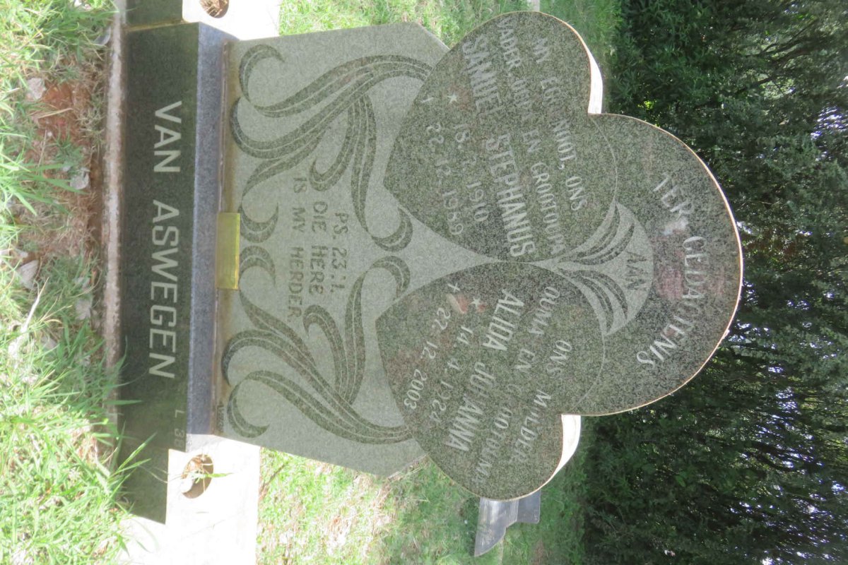 ASWEGEN Samuel Stephanus, van 1910-1989 &amp; Alida Johanna 1924-2003