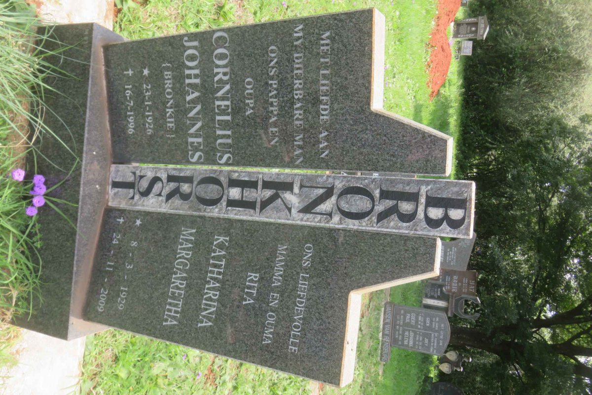 BRONKHORST Cornelius Johannes 1926-1996 &amp; Rita Katharina Margaretha 1929-2009