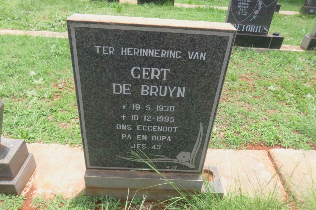 BRUYN Gert, de 1930-1995