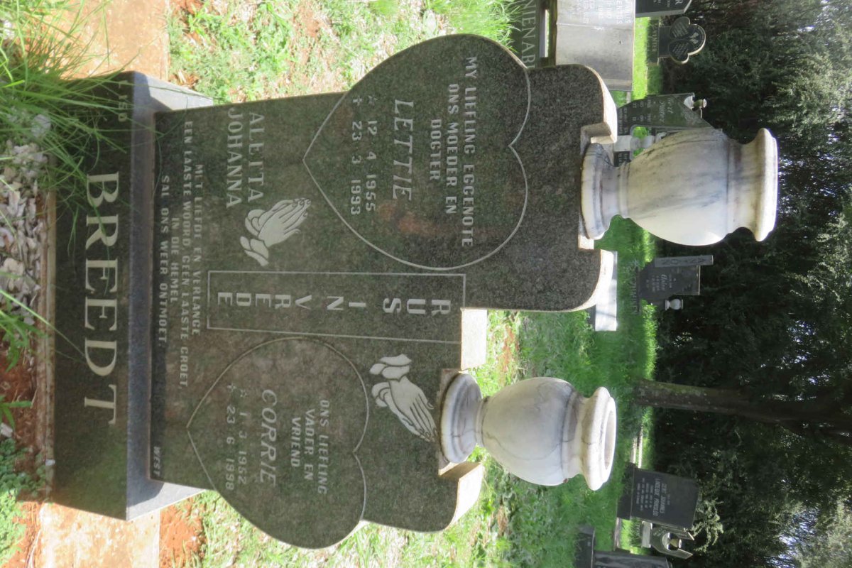 BREEDT Corrie 1952-1998 &amp; Aletta Johanna 1955-1993