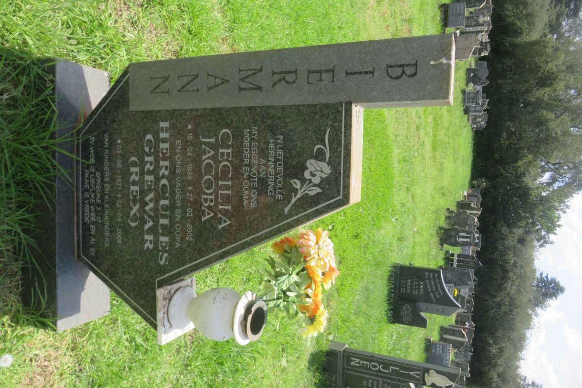 BIERMANN Hercules Grewar 1931-2008 &amp; Cecilia Jacoba 1934-2002