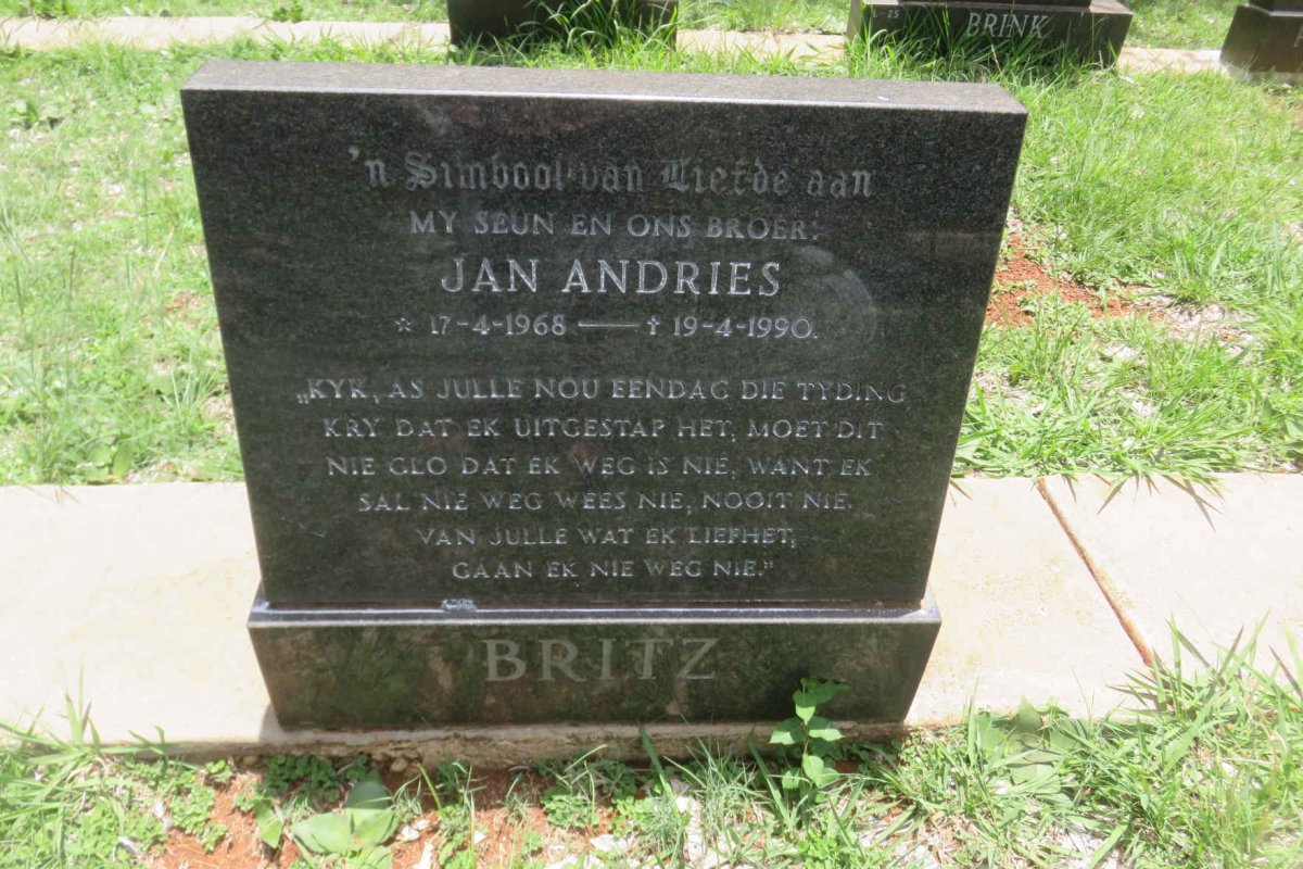 BRITZ Jan Andries 1968-1990
