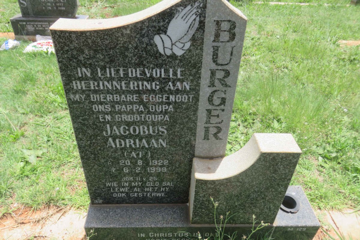 BURGER Jacobus Adriaan 1922-1999
