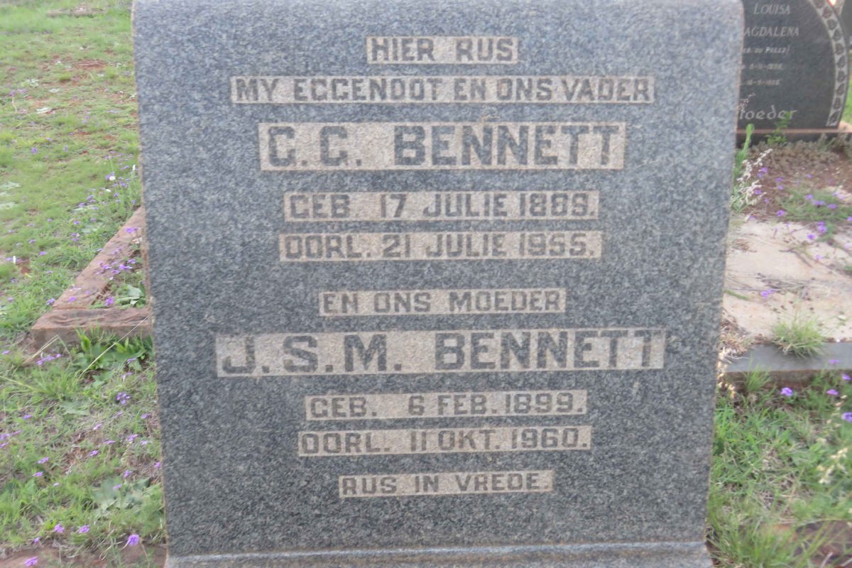 BENNETT G.G. 1889-1955 &amp; J.S.M. 1899-1960
