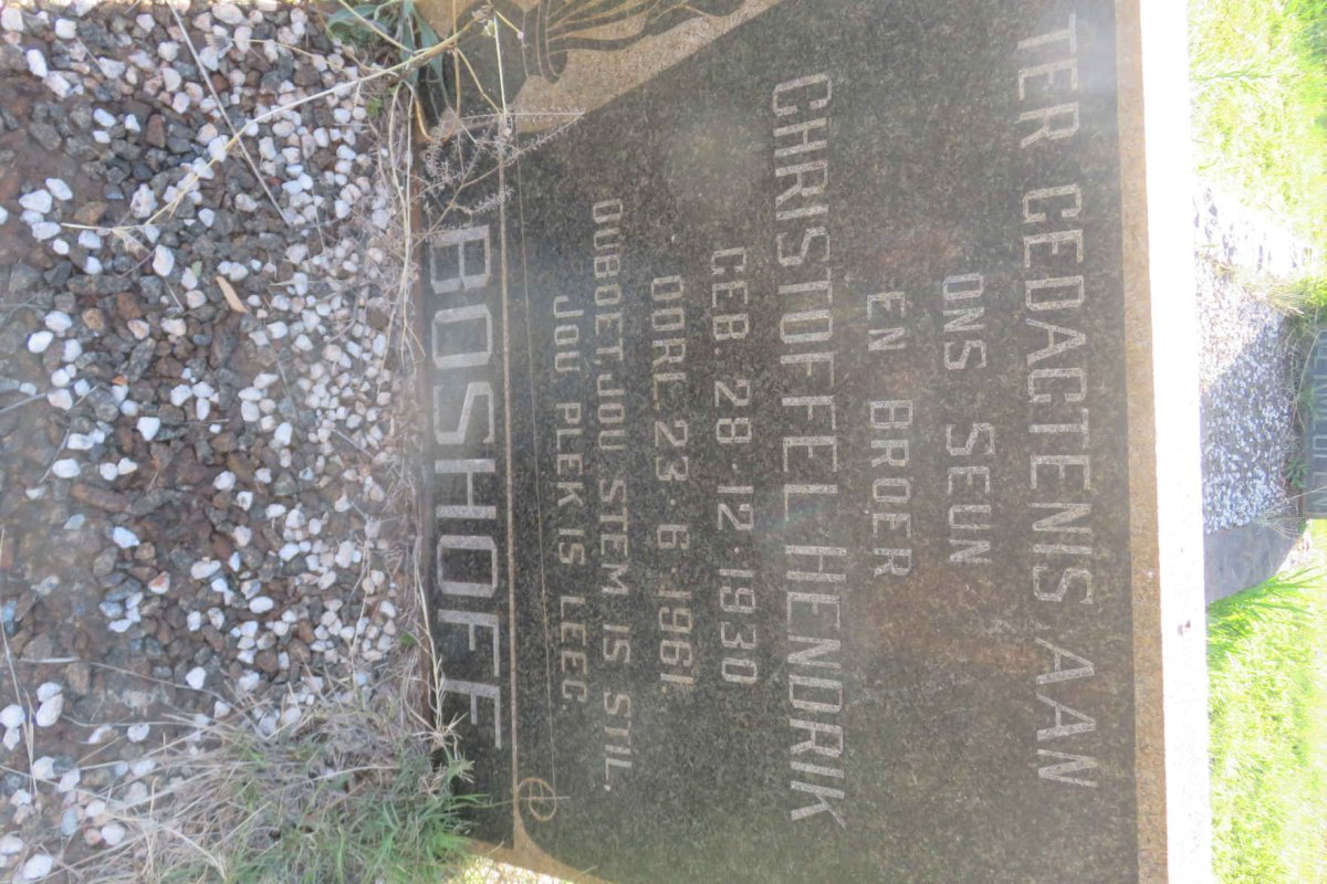 BOSHOFF Christoffel Hendrik 1930-1961