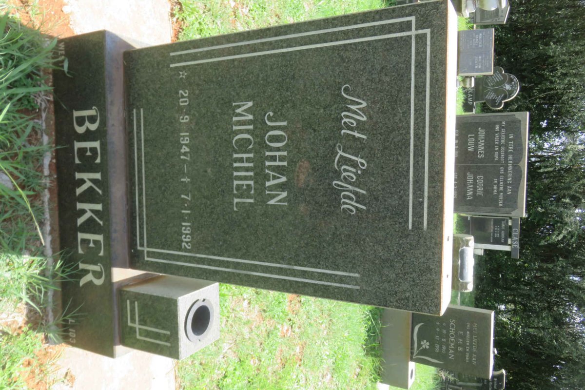 BEKKER Johan Michiel 1947-1992