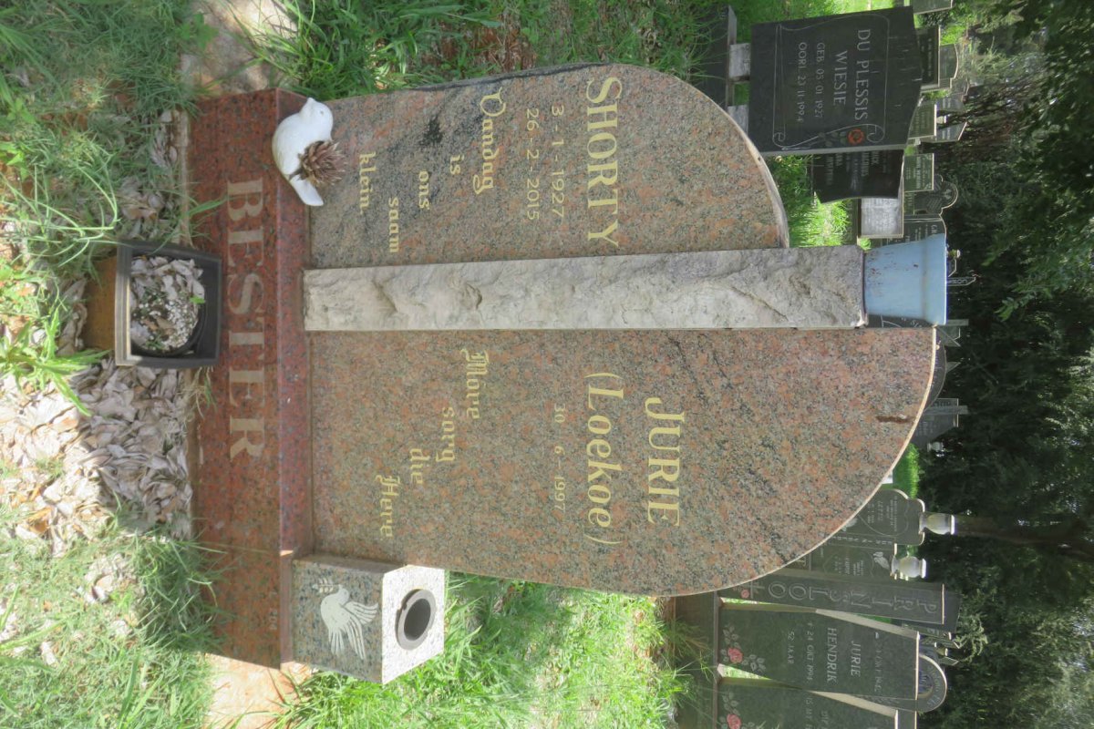BESTER Jurie -1997 &amp; Shorty 1927-2015