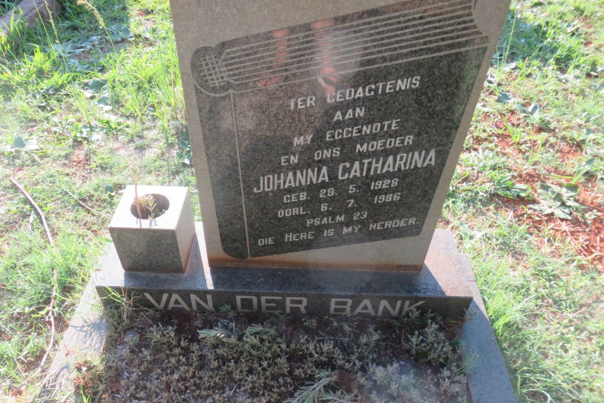 BANK Johanna Catharina, van der 1928-1986