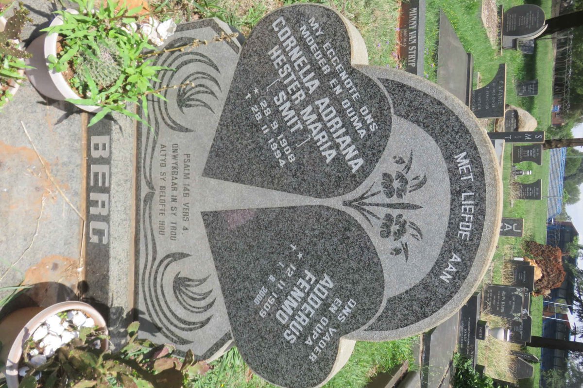 BERG Adderus Fenmo 1909-2000 &amp; Cornelia Adriana Hester Maria SMIT 1908-1994