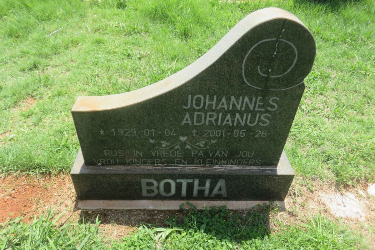 BOTHA Johannes Adrianus 1929-2001