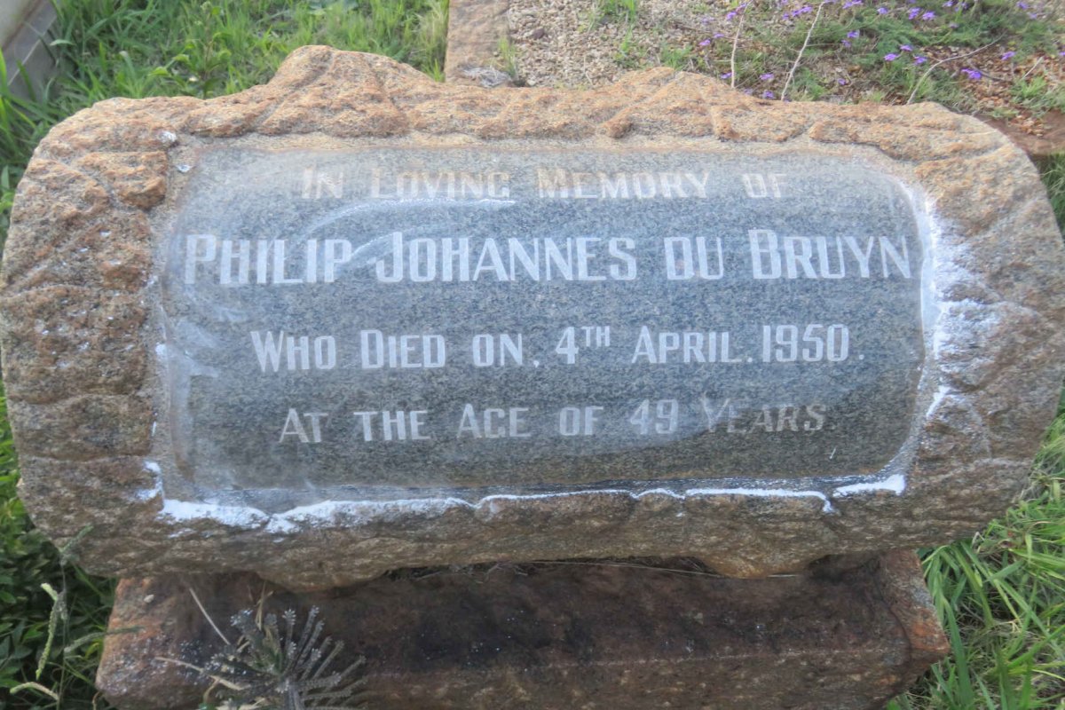 BRUYN Philip Johannes, du -1950