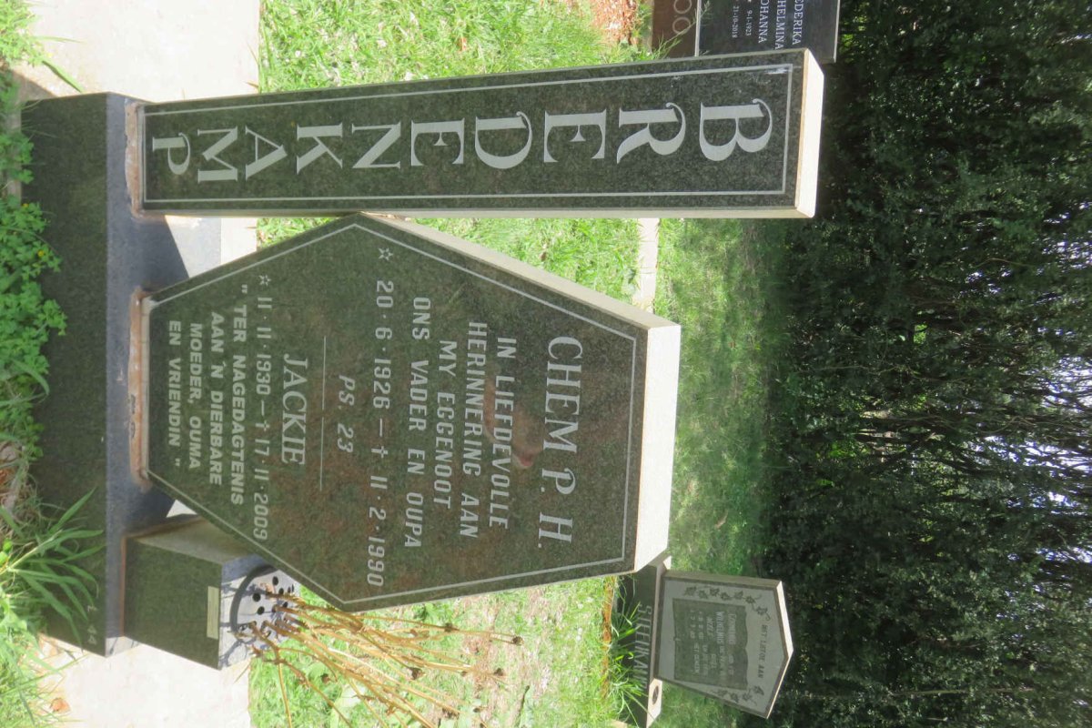 BREDENKAMP Chem P.H. 1926-1990 &amp; Jackie 1930-2009