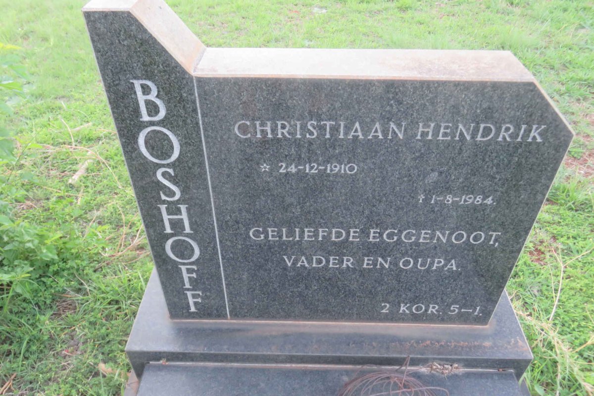 BOSHOFF Christiaan Hendrik 1910-1984