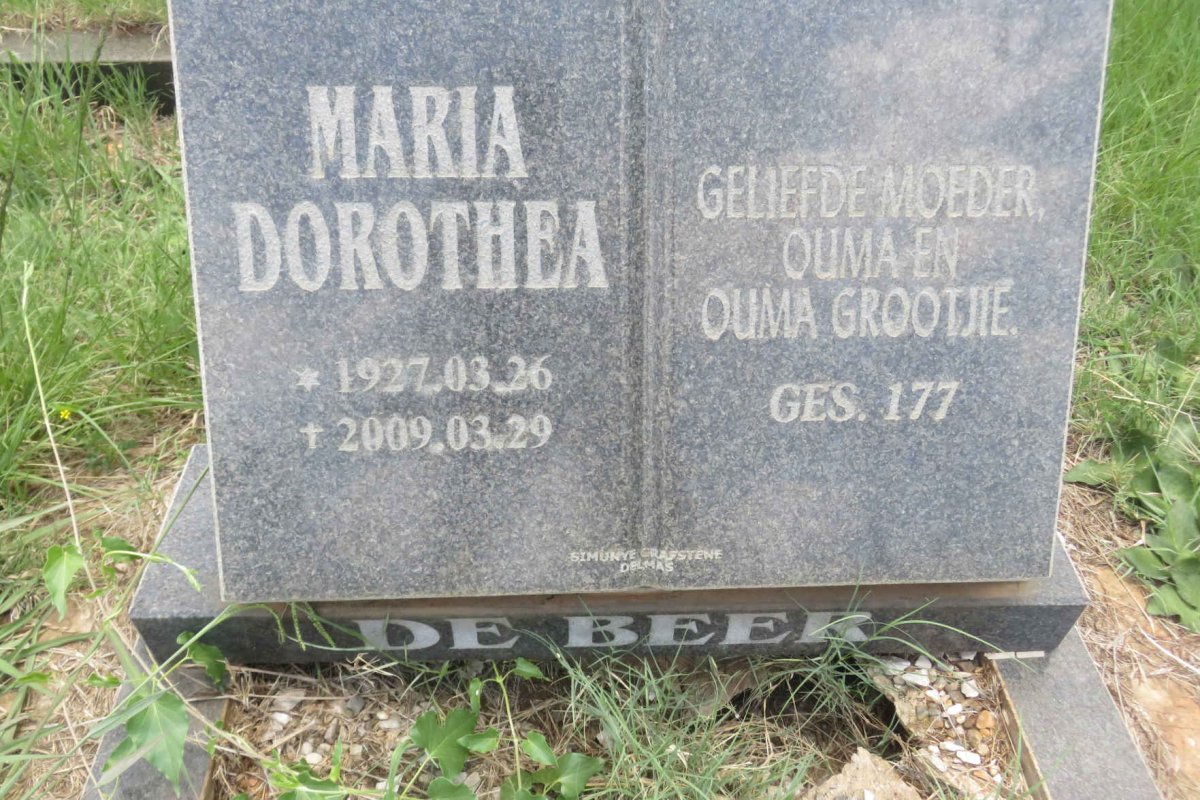 BEER Maria Dorothea, de 1927-2009
