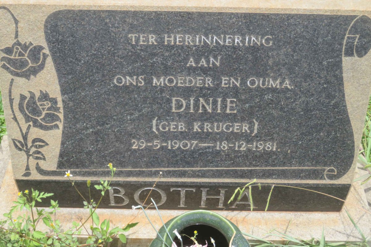 BOTHA Dinie nee KRUGER 1907-1981