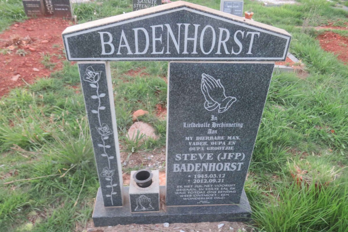 BADENHORST J.F.P. 1945-2012