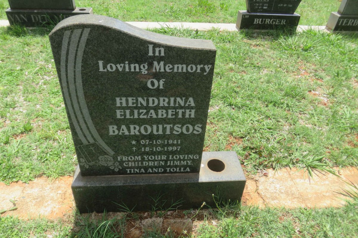 BAROUTSOS Hendrina Elizabeth 1941-1997