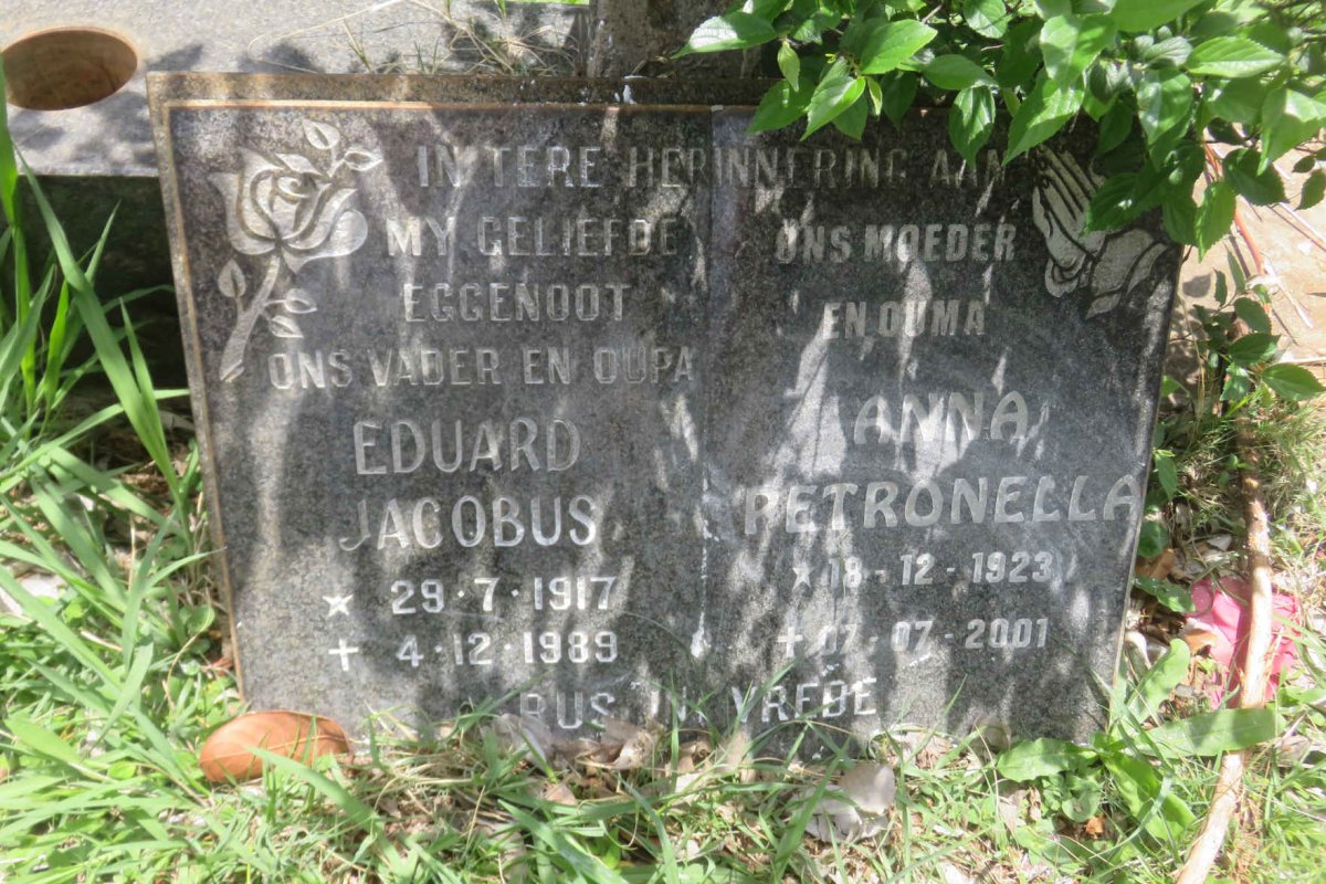 BIERMAN Eduard Jacobus 1917-1989 &amp; Anna Petronella 1923-2001
